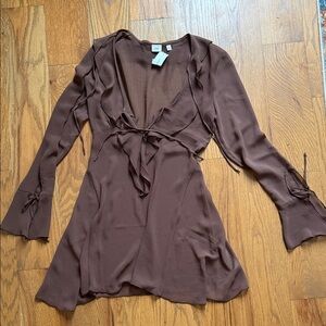 Wilfred Elegant Brown Long Sleeve Dress